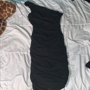 Black shoulder dress